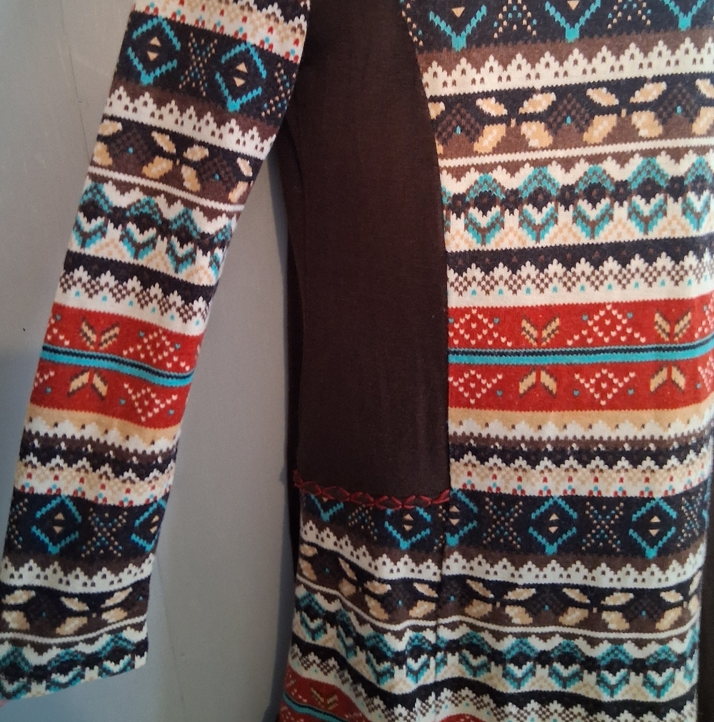 Sacred Threads Red And Brown Patterned Dress M Az… - image 4